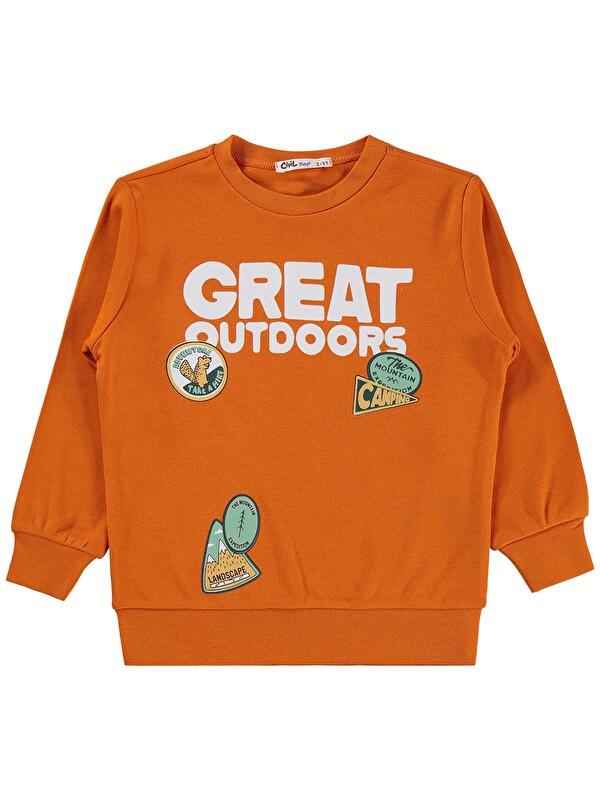 Civil Boys Erkek Çocuk Great Baskılı 2-5 Yaş Sweatshirt - Turuncu