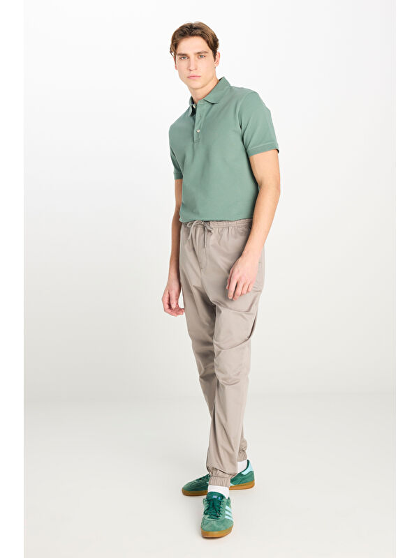 Lee Regular Fit Ribanalı Paça Pamuklu Gri Jogger Pantolon