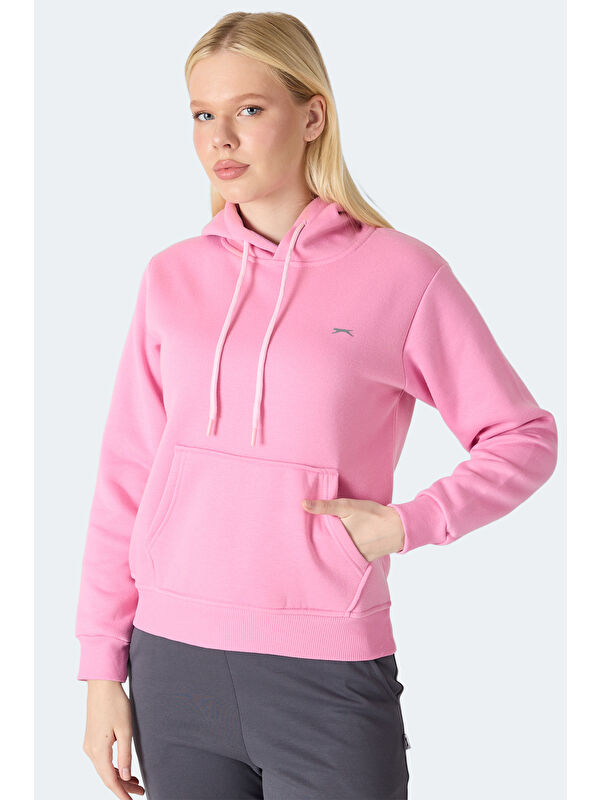 SLAZENGER MISTY I Kadın Kapüşonlu Pembe Sweatshırt