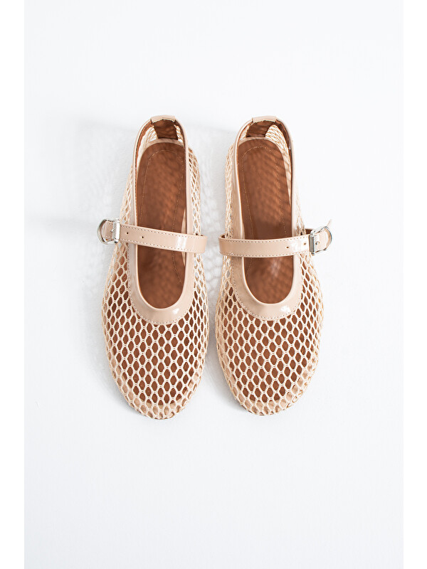 DUXAL SHOES Ayla Kadın Fileli Tokalı Mary Jane Babet