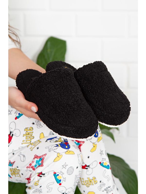 Havlu Kapalı Kadın Ev Terliği Kışlık Terlik Ses Yapmaz - Görsel 2