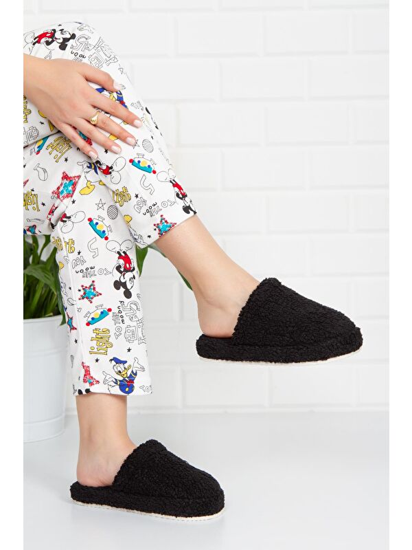 Havlu Kapalı Kadın Ev Terliği Kışlık Terlik Ses Yapmaz - Görsel 3