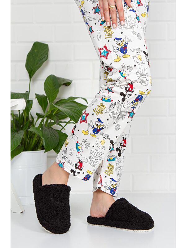 Havlu Kapalı Kadın Ev Terliği Kışlık Terlik Ses Yapmaz - Görsel 4