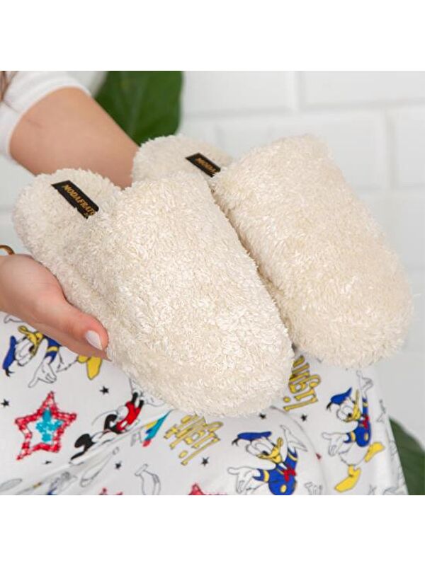 Havlu Kapalı Kadın Ev Terliği Kışlık Terlik Ses Yapmaz - Görsel 6