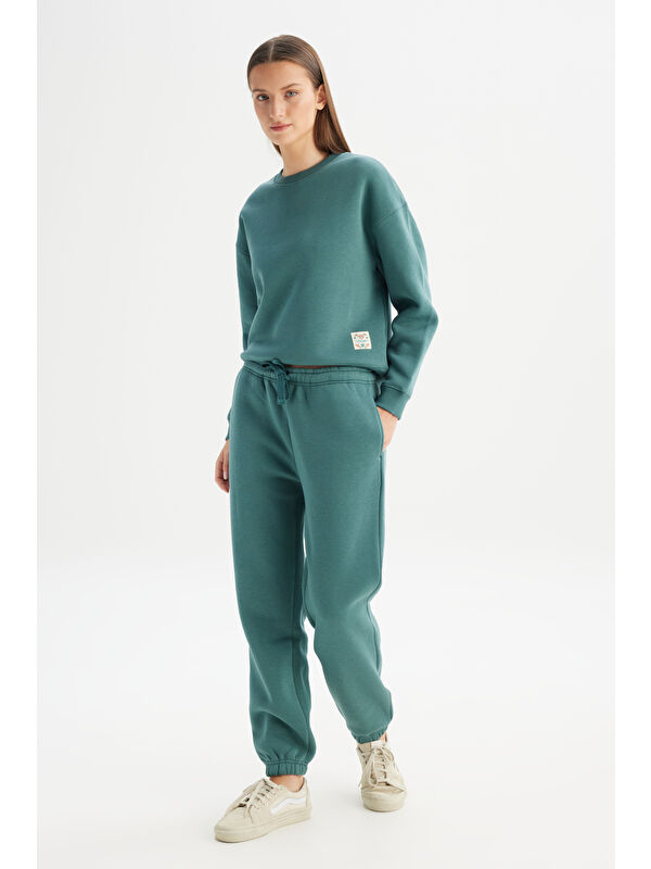 Wrangler Regular Fit Normal kesim Ribanalı Paça Yeşil Jogger Sweatpant
