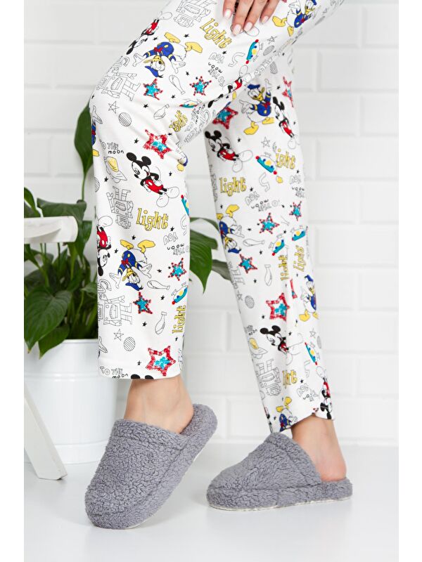 Havlu Kapalı Kadın Ev Terliği Kışlık Terlik Ses Yapmaz - Görsel 4