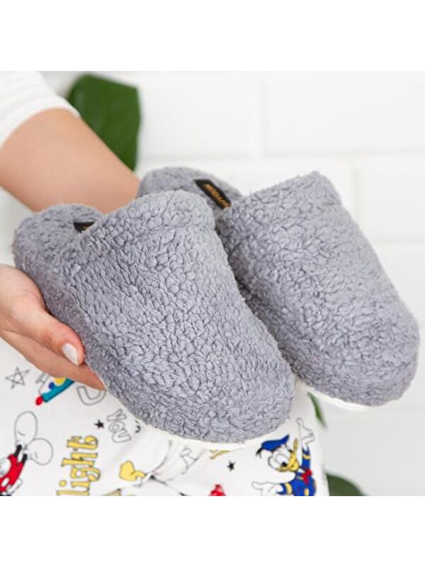 Havlu Kapalı Kadın Ev Terliği Kışlık Terlik Ses Yapmaz - Görsel 6