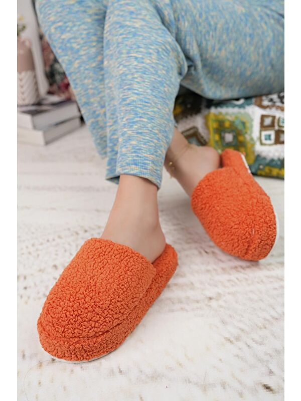 Havlu Kapalı Kadın Ev Terliği Kışlık Terlik Ses Yapmaz - Görsel 3