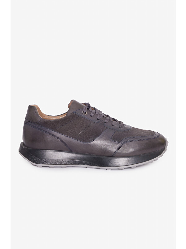 Altınyıldız Classics Erkek Antrasit %100 Deri Sneaker Spor Ayakkabı
