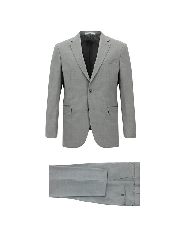 Kiğılı Slim Fit Dar Kesim Yünlü Klasik Takım Elbise