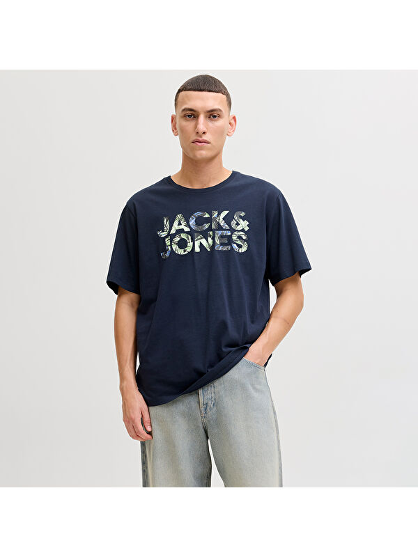 Jack & Jones Jeff Logo Erkek Lacivert Tişört