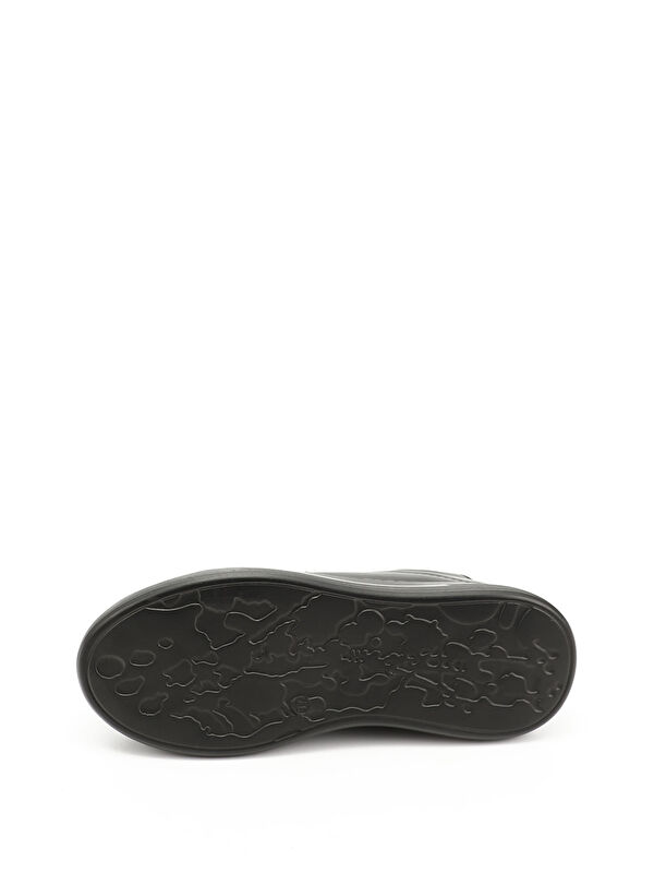 Kadın KOYU SİYAH Lastik Bağcıklı Comfort Hakiki Deri Sneaker - Görsel 5