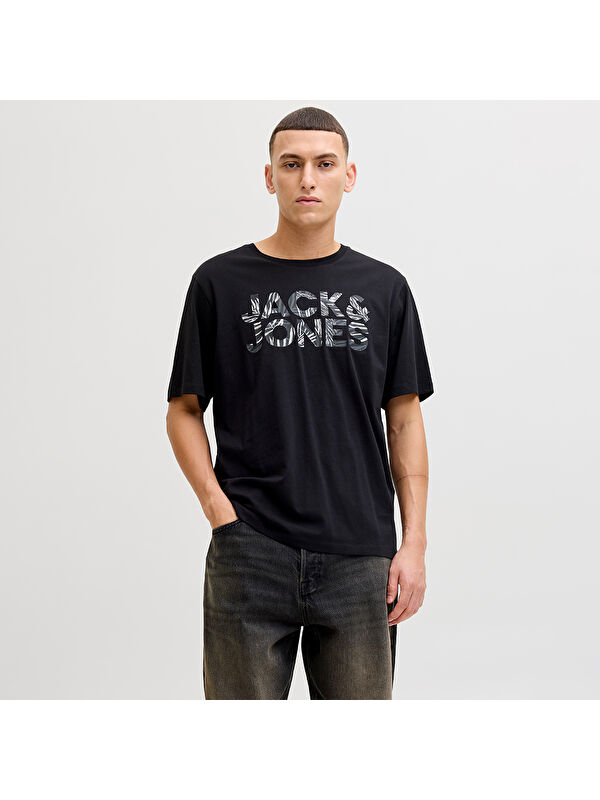 Jack & Jones Jeff Logo Erkek Siyah Tişört