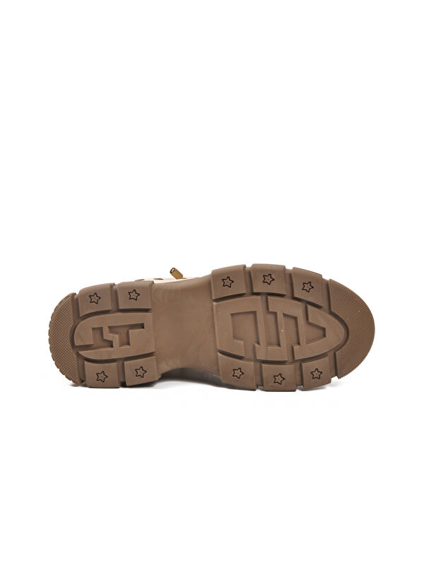 Bej Memory Foam Bağcıklı Kaymaz Taban Kadın Bot Fade Z - Görsel 6