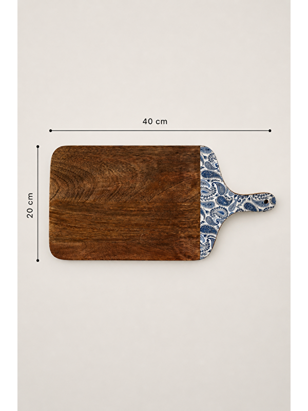 Bella Maison Paisley Mango Sunum ve Kesme Tahtası Mavi (40x20x2 cm)