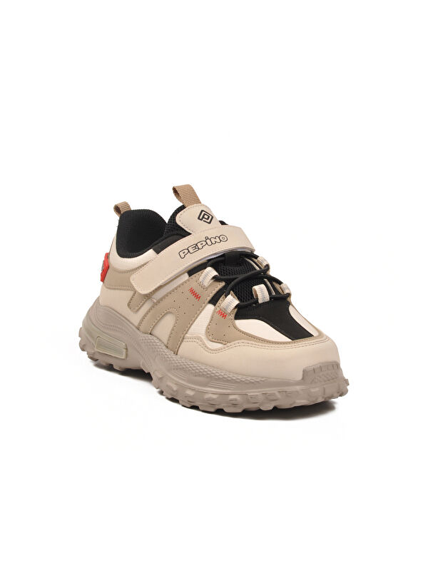 Krem Cırtlı Hafif Erkek Çocuk Spor Ayakkabı 1734 F - Görsel 4