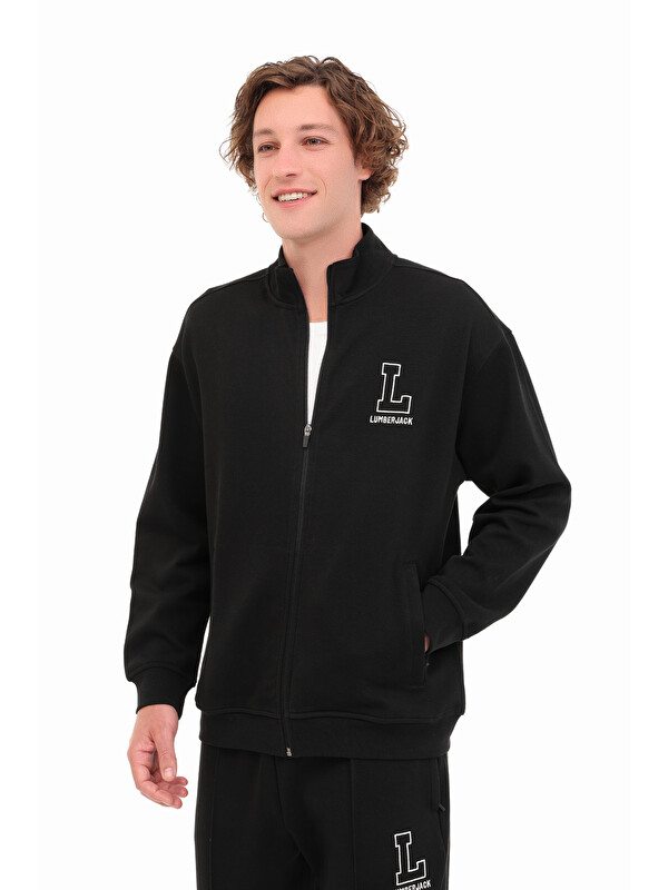 Lumberjack ML ZENO 18BLO-23 5PR Siyah Erkek Fermuarlı Sweatshirt Hırka