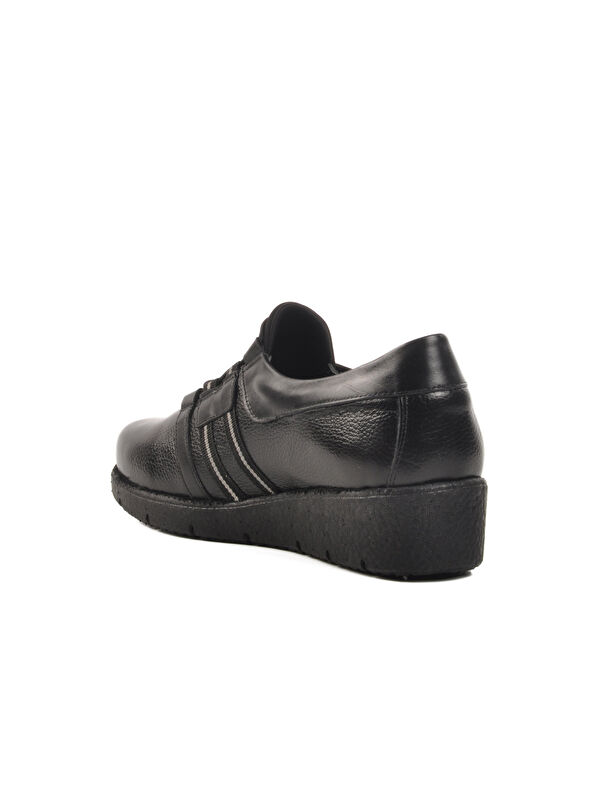 Siyah Hakiki Deri Kadın Günlük Ayakkabı BB0121 Z - Görsel 5