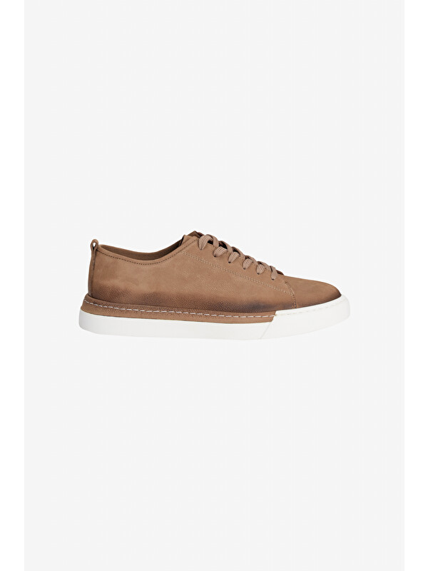 Altınyıldız Classics Erkek Vizon %100 Nubuk Esnek Rahat Taban Sneaker Ayakkabı