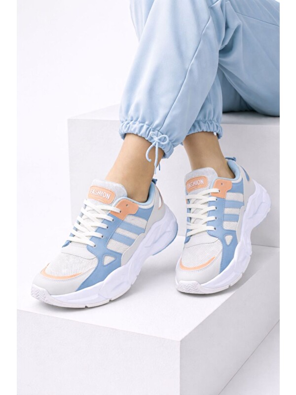 Slipcat Unısex Kalın Tabanlı Bağcıklı Rahat Sneaker Spor Ayakkabı –Nefes Alabilen Yapı, Trend Model