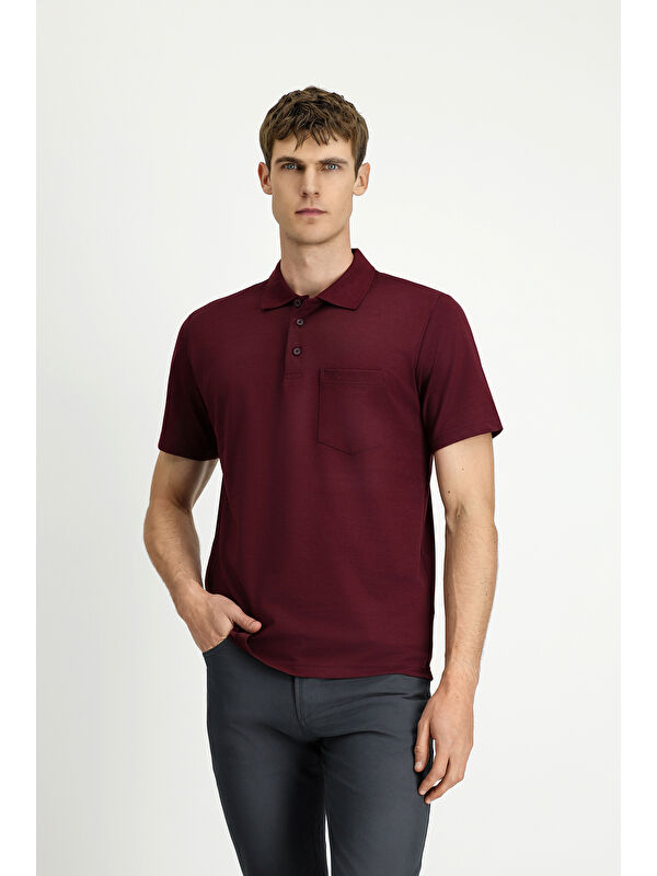 Kiğılı Regular Fit Pamuklu Nakışlı Cepli Polo Yaka Tişört