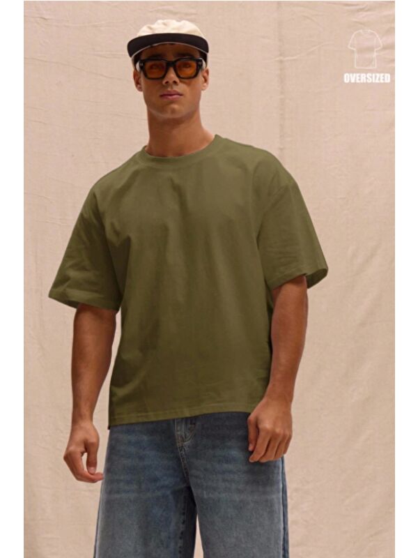 Tarz Cool Erkek %100 Organik Pamuklu Kalın Dokulu Comfort Fit Bisiklet Yakalı T-shirt