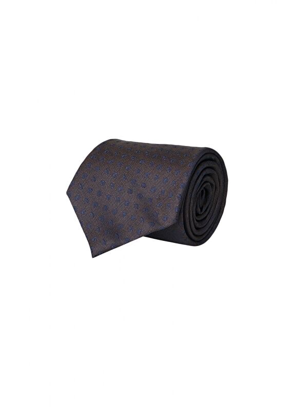 Altınyıldız Classics Erkek Kahverengi-Lacivert Desenli Nano Kravat