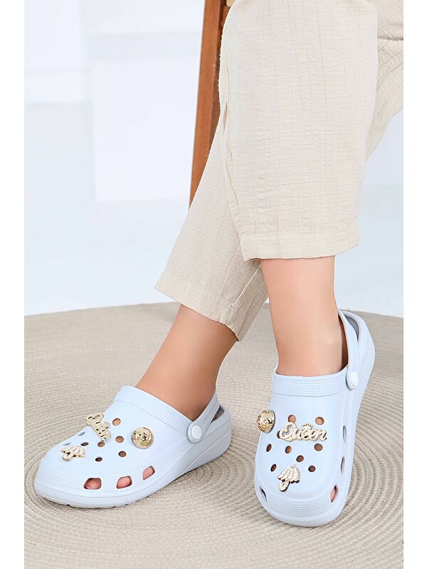 Kadın D1 Siyah Taşlı Terlik - 27411 - Görsel 2