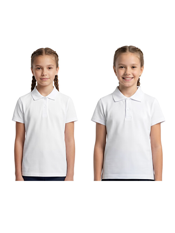 Modanino 2'li T-Shirt -%100 Pamuk ve Okul Tarz- Kız Çocuk 5-16 Yaş 12727AT