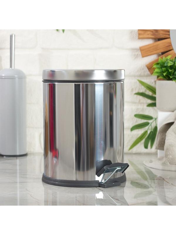Evidea Bath Soft Close Çöp Kovası - Gri - 5 lt