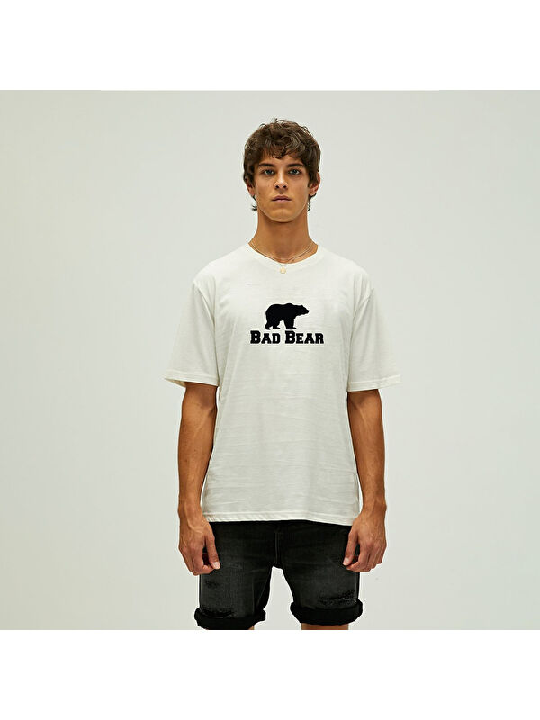Bad Bear Muscle Basic Erkek Beyaz Yuvarlak Yaka Tişört