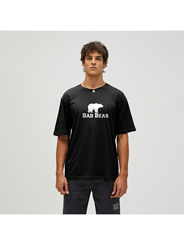 Bad Bear Muscle Basic Erkek Siyah Yuvarlak Yaka Tişört
