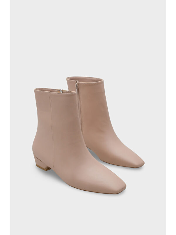 Evie Kısa Topuklu Yandan Fermuarlı Küt Burun Kadın Bot - Görsel 3