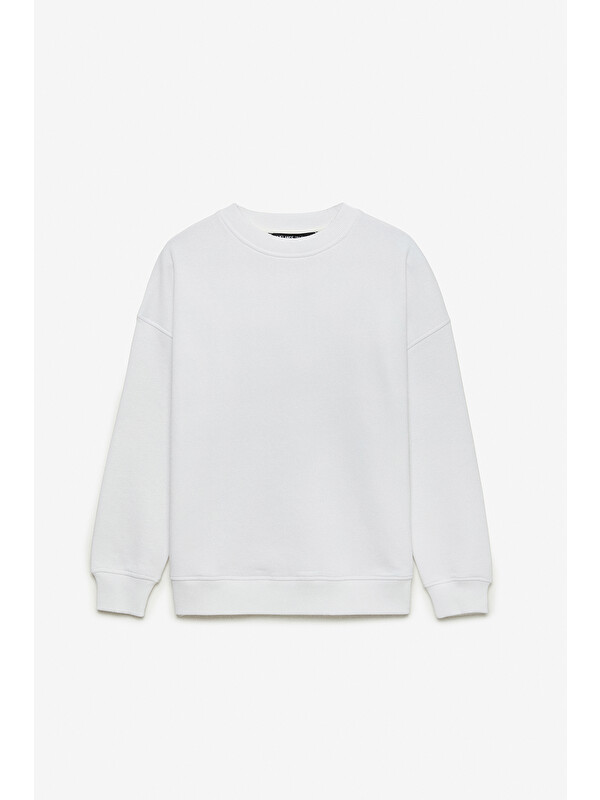 ETHIQUET MIMI Kadın Yuvarlak Yaka Regular BEYAZ Sweatshirt