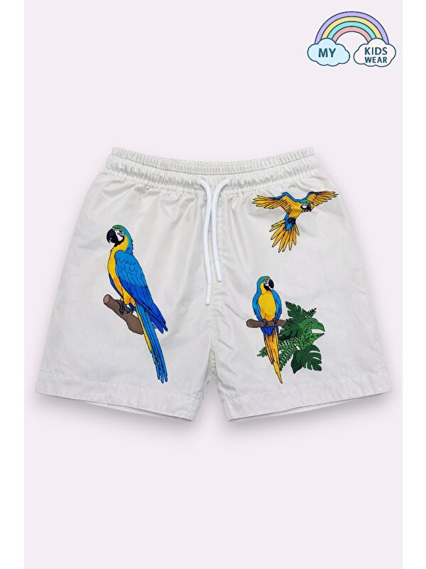 My Kids Wear Erkek Çocuk Desenli Deniz Şortu 3-16 Yaş 12384