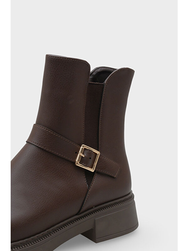 Daria Yandan Fermuarlı Tokalı Lastikli Kadın Bot - Görsel 4