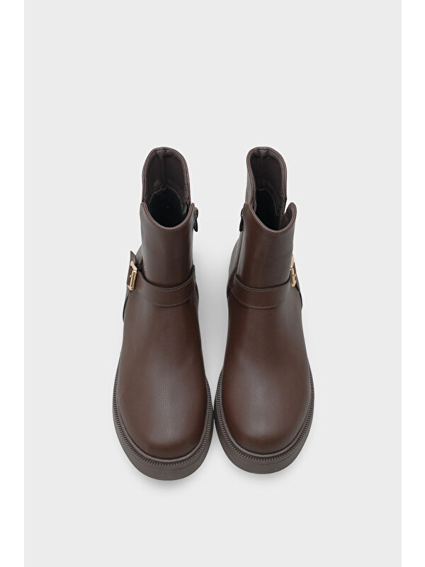 Daria Yandan Fermuarlı Tokalı Lastikli Kadın Bot - Görsel 7