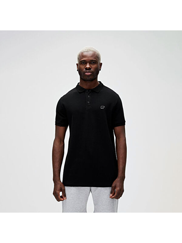 Bad Bear Gabriel Erkek Siyah Polo Yaka Tişört