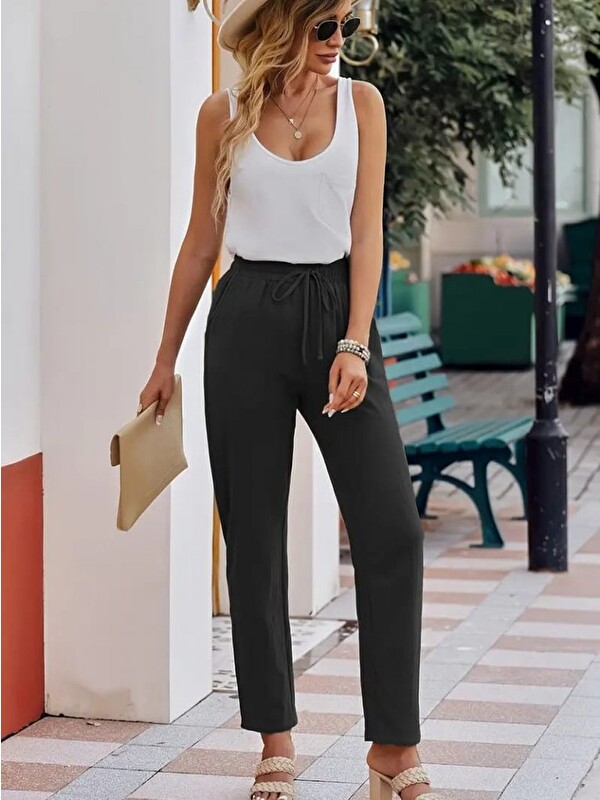 Jane's Kadın Beli Lastikli Keten Pantolon