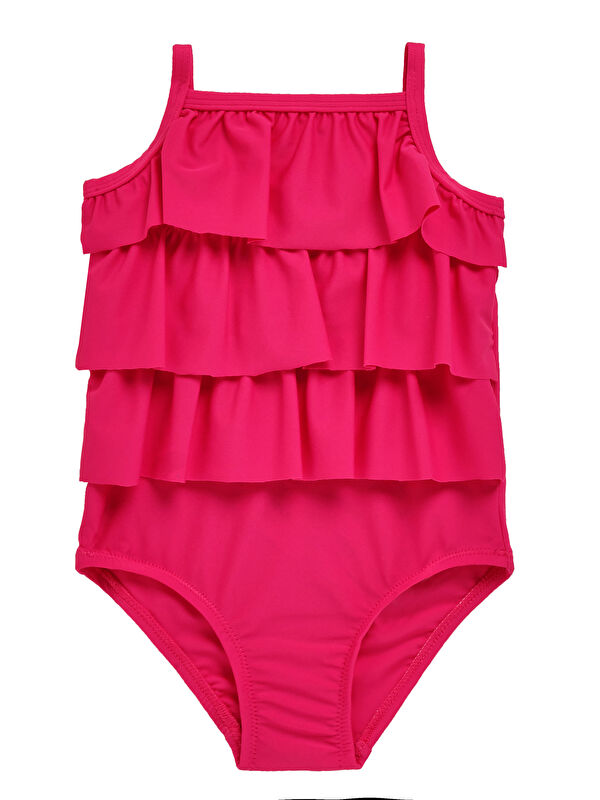 Adasea UV Korumalı Askılı Mayo Kız Bebek Yüzücü Mayo 5108 Pembe