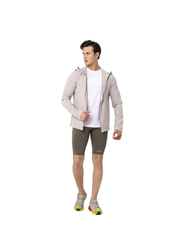 Merrell Just Erkek Beyaz Koşu Fermuarlı Sweatshirt