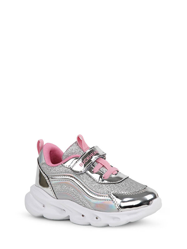 BUCK4430 GLOSSY SHINY Gümüş Kız Çocuk Sneaker - Görsel 3