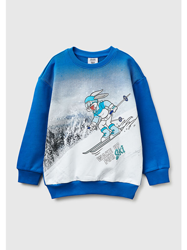 United Colors Of Benetton Erkek Çocuk Baskılı Bisiklet Yaka Sweatshirt