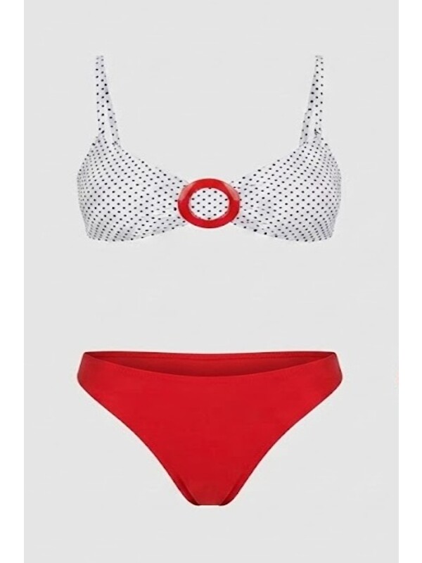 C&City Straplez Bikini Takım 3282 Kırmızı/Lacıvert