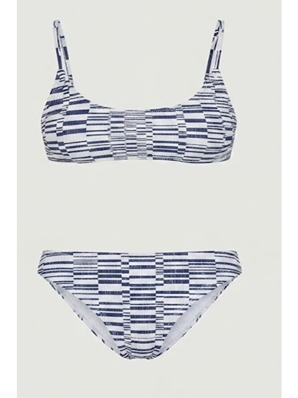 C&City İp Askı Bikini Takım 3268 Beyaz/Lacivert