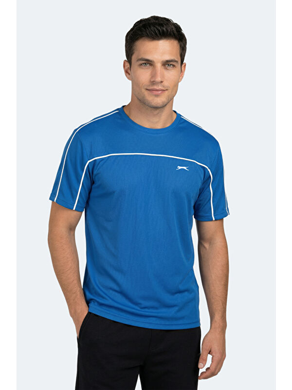 SLAZENGER REVIVE Erkek Saks Mavi Tişört