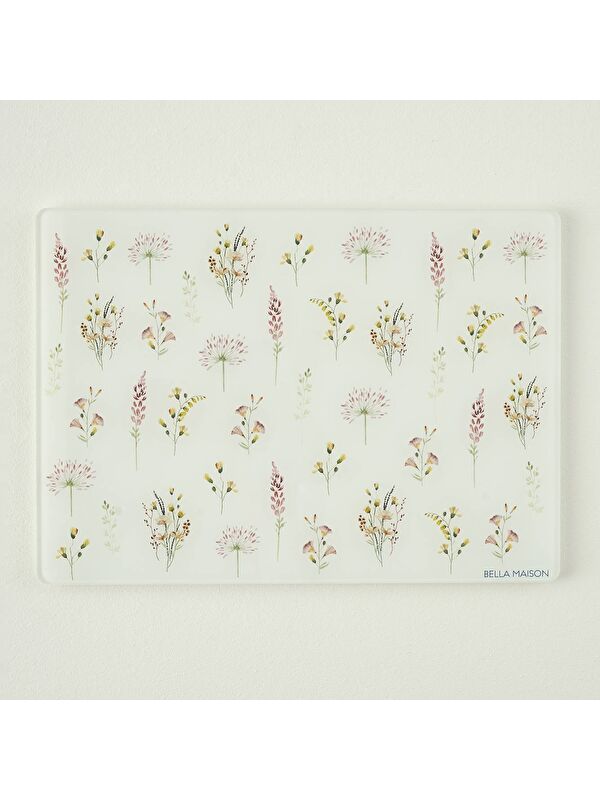 Bella Maison Flores Cam Kesme Tahtası (35x25 cm)