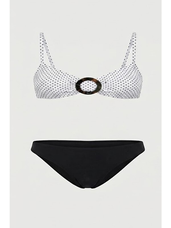 C&City Straplez Bikini Takım 3282 Siyah/Beyaz