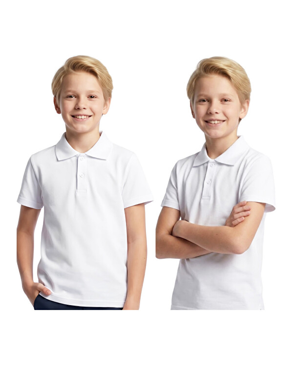 Modanino 2'li T-Shirt -%100 Pamuk Ve Okul Tarz- Erkek Çocuk 5-16 Yaş 12725AT
