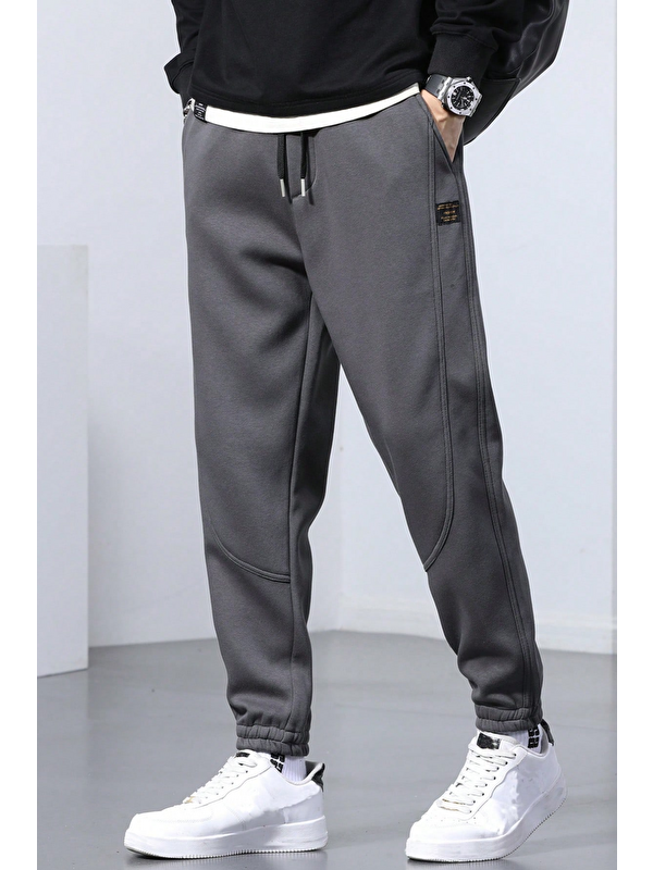 Genius Store Genıus Store Erkek Eşofman İçi Polarlı Bağcıklı Bel Jogger Spor Eşofman Altı SPOR-ESF001